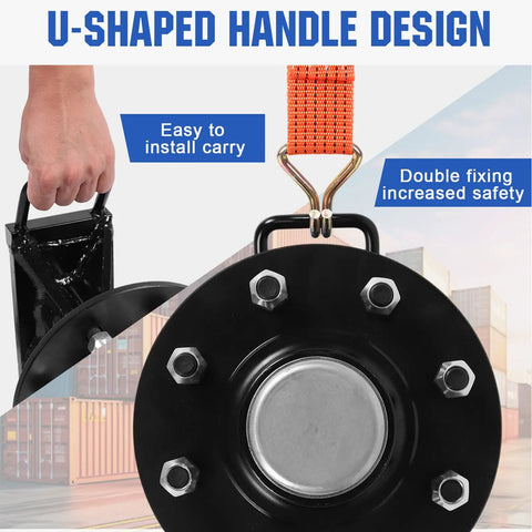 U-shaped handle design for Heavy Duty Shipping Container Wheels With 8X6.5 Lug Pattern And High Strength Steel Axles.