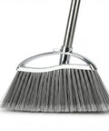 Heavy Duty Angle Broom Featuring Rigid Bristles And An Extended Handle That Smashes Through Stubborn Dirt And Leaves On Patios Garages And Commercial Floors Like Butter close-up of broom head showing rigid bristles.