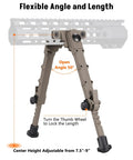 Lightweight Aluminum Rifle Bipod 7.5 To 9 Inches For M Lok Attachment Direct Mount No Adapter Required Adjustable Shooting Rest
