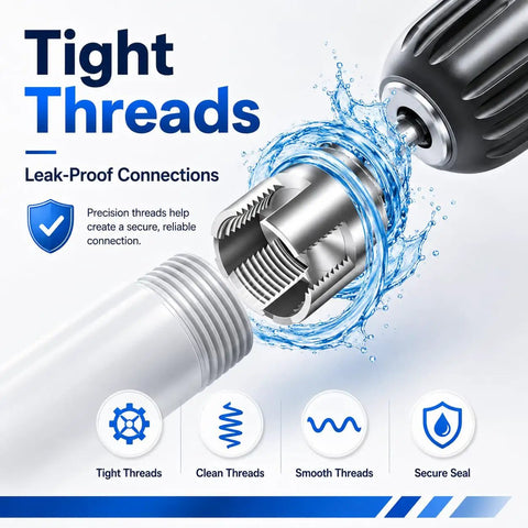 DIY PVC Pipe Threading Kit For Drill With Tape Internal And External Threading Tool One Half Inch Three Quarter Inch One Inch NPT For PVC CPVC ABS Pipes Pipe Thread Cutting And Repair For Home And Garden Irrigation, threaded PVC pipe drill tool