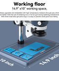 Pro Grade Stereo Microscope With Trinocular Setup For Soldering And PCB Work Camera Ready Heavy Duty Precision Microscope For Microelectronics And Detailed Inspection Eye Friendly Eyepieces on 14.9 x 10 inch silicone work mat