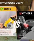Upgrade Your Workflow With This Badass 4V Cordless Electric Scissors showing ergonomic cutting versus traditional scissors.