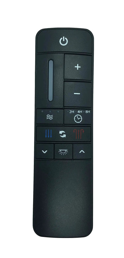 Front view of black UC7225T Replacement Remote With Wall Mount Holder For TR198A, universal home theater remote.