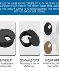 5 Pack Black Round Desk Cable Grommets 3 Inch 76mm Two Piece ABS Plastic Hole Cover with detachable design and color variations
