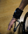D Ring Aids For Gym Cable Systems Standard Size Attaches directly to cables and pulleys, shown on wrist with easy setup.