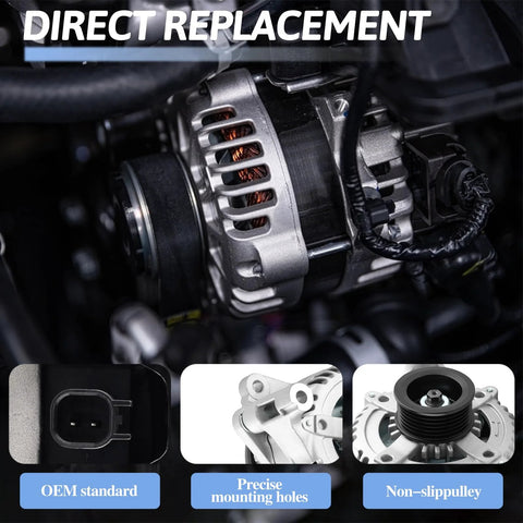 Beefed Up High Output Jeep Wrangler Alternator 2012-2017 3.6L And 2018 JK 3.6L 12V 160A With 6 Groove Pulley Replacement 68078950AB OE Part