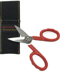 Pro Grade Electrician Scissors And Cutters In Stainless Steel With Micro Serration alongside black sheath