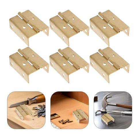 Heavy Duty Metal Cabinet Hinges for Corner Cabinets with 180 Degree Opening, Four Fold Door Hinges shown in gold setup
