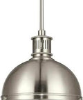 Pratt Street Metal Pendant Light Modern Fixture In Brushed Nickel One Light Ceiling Fixture With 75 Total Watts 8.5 Inch Height