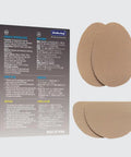 Package and pairs of Six Pairs (Twelve Pieces) Non Slip Shoe Sole Pads With Self Adhesive Rubber Grips For Front Sole And Heel