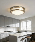 60W LED Flush Mount Ceiling Light Fixture 15 Inch Ultra Bright Daylight White 5000K 6000 Lumens in kitchen setting