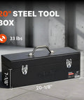 Sturdy 20 Inch Steel Tool Box With Rust Resistant Carbon Steel Build, Portable And Padlockable, Ideal For Trailers