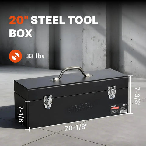 Sturdy 20 Inch Steel Tool Box With Rust Resistant Carbon Steel Build, Portable And Padlockable, Ideal For Trailers