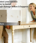 Easy Peasy Peel And Stick Wall Corner Guard, Flexible Tpe Edge Strip on a wall protecting corners during furniture move.