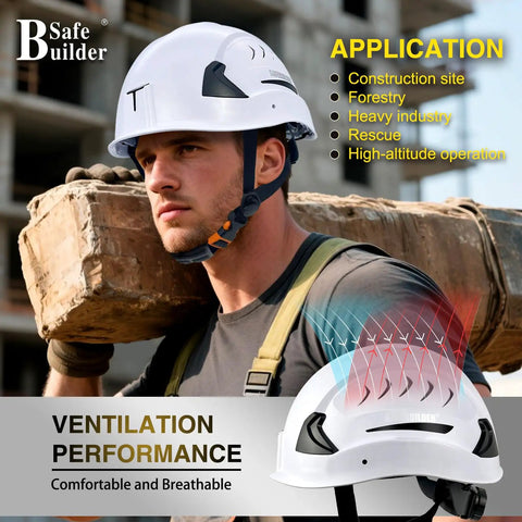 G2C ANSI Type 2 Class C Safety Helmet Ventilated PC ABS Shell with EPS Foam Liner worn by worker on construction site