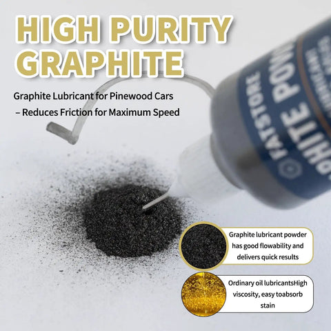 Dry Graphite Lubricant Powder For Pinewood Derby Axles And Wheels With Precision Tip Nozzle Non Oily Lube For Faster Runs
