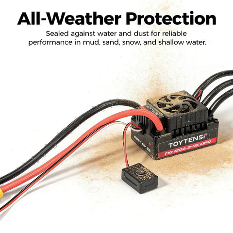 Beast 120A Waterproof Brushless ESC For 1 To 10 RC Cars Trucks Buggies Truggies Sensorless 2 4S LiPo Ready With Pre Soldered XT90