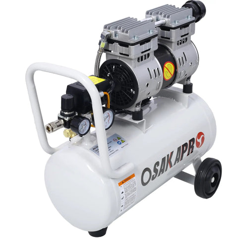 8 Gallon Silent Oil-Free Air Compressor With 1.5HP Motor And Ultra Quiet 70dB Performance For Home Garage Shop Use Featuring 4.0 CFM At 90 PSI Ideal For Nailing Tire Inflation And Spray Painting Tasks