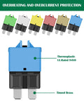 Manual Resettable Blade Fuse Kit With 5A 10A 15A 20A 25A 30A ATC ATO Fuses showing thermoplastic and tinned brass details