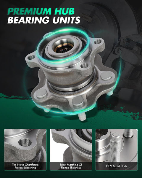 Rear Left And Right Wheel Bearing And Hub Assembly 512373 For Nissan Juke 2011 2017 And Nissan Rogue 2008 2020 AWD Without ABS Replacement Fits 1.6L 2.0L And 2.5L Engines Beefed Up Premium OEM Grade Durable Hub Assembly