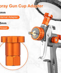Heavy Duty M16x1.5 Thread Spray Gun Cup Adapter Smooth Gravity Feed Paint Sprayer Fitting 16mm Female with internal adapter.