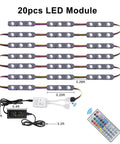 Waterproof Window Lights for Storefront Advertising RGB LED Modules with Remote Control, wiring details and remote shown