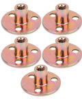 Five M8 Three Hole Flange Nuts with Galvanized Finish for Secure Mounting, Ideal for Wood and Metal Projects, Rock Solid Grip