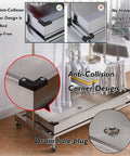 Heavy Duty Stainless Steel Mop And Broom Holder Rack Removable Organizer For Long Handled Tools And Rakes Holds Up To 88 Lbs Weatherproof Garage Storage Easy Install with anti-collision corners and drain hole plug.