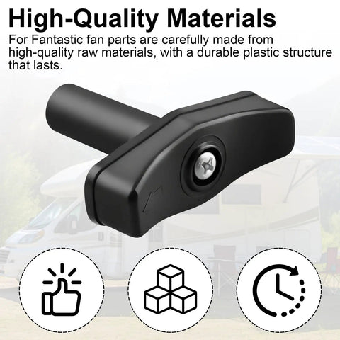 Manual Lift Knob Kit For Roof Vent Lift Arm Compatibility With Fan Tastic 4000R 5000 RBT And 8000 Series shown with RV backdrop