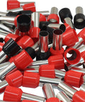 100 Pcs Wire Ferrules 4 AWG Copper Insulated Crimp Connectors E2516 Kit With 50 Black 50 Red End Terminals For Safe Wiring