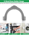 Universal U Shaped Drain Hose Hook For Washer, Dishwasher And Sink Hoses Easy Install U Bend Hose Holder For Secure No Fuss Mount Fits Most Brands Including Samsung And GE. Gray PP U-bend hose holder for washer, dishwasher, and sink drain hoses