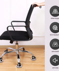 Office chair with 4 Pack Caster Cups With Felt Pads For Furniture Protection on hardwood floor, showcasing anti-scratch and eco-friendly features.