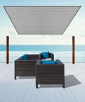 5 By 7 Foot Gray Sun Shade Sail Straight Edge Canopy For Outdoor Patio Lawn Garden Backyard Carport UV Blocking Ninety Five Percent