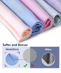 Front view of Nadadora microfiber glasses cleaning cloths, 6x7 inches, 20-pack, pastel colors