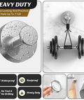Removable Suction Cup Hooks For Shower And Bathroom Wall showing stainless steel design holding weight, close-up of hook with water droplets
