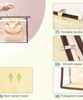 Clear Purse Storage Bags 8 Pack Hanging Zipper Organizers For Handbags And Purses 4 Size Set with handle and zipper details