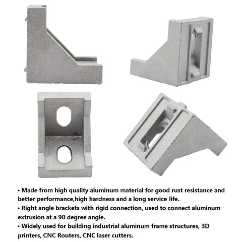 10 Pack Aluminum Profile Corner Bracket 40x35x40mm For 4040 Series 8mm Slot Aluminum Extrusion L Shape Right Angle Connector