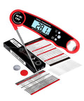Heat Resistant BBQ Grilling Gloves For Men And Women Up To 1472F With Meat Thermometer Probe Auto Off packaging and probe