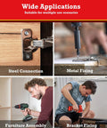 Wide applications of Shop Tough Assorted Self Tapping Screws For Metal Sheets And Wood Construction, shown during steel and bracket fixing.