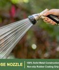 Heavy Duty Garden Hose Nozzle With All Metal Die Cast Zinc Alloy Build, 8 Adjustable Spray Patterns, High Pressure Sprayer