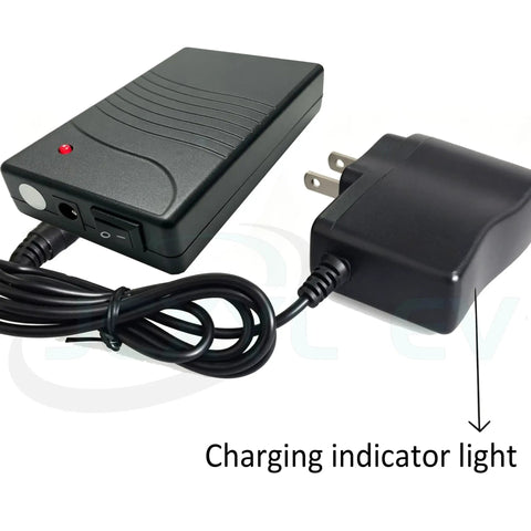 Top Tier Hella Compact 12V 1800mAh Rechargeable Lithium Polymer Battery with charger and indicator light.