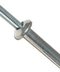 Close-up of Beefy Truss Nail Drive Anchors 1/4 X 1-1/2 Steel Zinc Plated showing steel body and zinc finish, for framing and drywall.