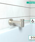 3-Inch Tub Spout With Diverter In Brushed Nickel Modern Look Universal Retrofit For Easy Install Quick Bathroom Update