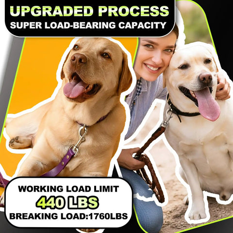 12 Pack Bulletproof Double Ended Bolt Snap Hooks 4 7 Inch Zinc Alloy Trigger Clips With Slick 360 Swivel for dog leashes and pet use.
