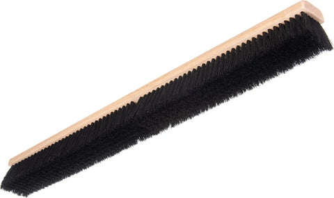 Built Like A Tank Heavy Duty Floor Broom Brush With Natural Tampico Coarse Bristles For Sweeping Heavy Debris On Rough Concrete Driveways Patio Thirty Six Inch Long Black Industrial Design, black bristle block on wooden base.