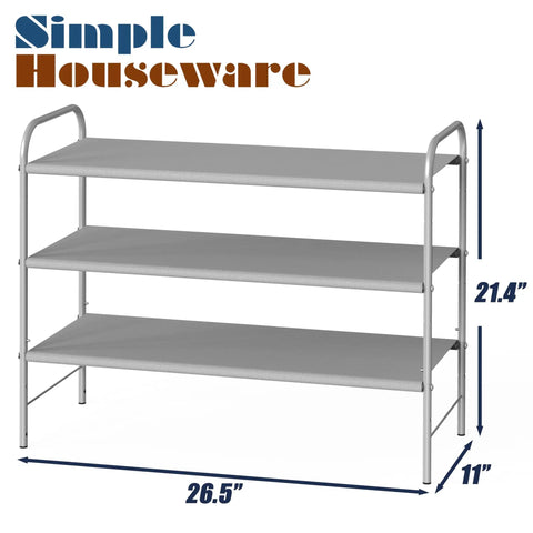 Legit Heavy Duty Three Tier Shoe Rack Storage Stand Fits All Your Daily Kicks Perfectly For Entryway Dorm Or Hallway Hold Up To Sixteen Pairs Without Any Hassle Built With Tough Metal Shelves In Chill Grey Tone