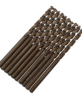 Doitool Heavy Duty Hss Twist Drill Bits Set 10pcs Jobber Bits For Metal Wood Plastic Drilling Straight Shank High Speed Steel Power Tool Kit Accessories, 10-piece brown HSS drill bits