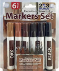 Front view of 12 Piece Wood Repair Kit With Markers And Wax Crayons, includes oak, cherry, and mahogany colors for quick fixes.
