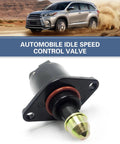 Car idle air control valve with flange mount; black body, red O-ring, brass tip