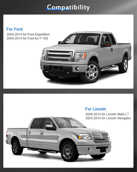 1.5 Inch Wheel Spacers 6x135 For Ford F 150 Expedition Navigator Mark LT 6 Lug Adapters, showing vehicle compatibility